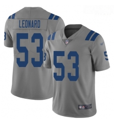 Colts 53 Darius Leonard Gray Men Stitched Football Limited Inverted Legend Jersey