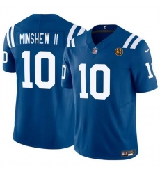 Men Indianapolis Colts 10 Gardner Minshew Blue 2023 F U S E  With John Madden Patch Vapor Limited Stitched Football Jersey