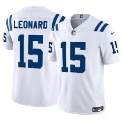 Men Indianapolis Colts 15 Riley Leonard White 2025 F U S E  Vapor Limited Stitched Football Jersey