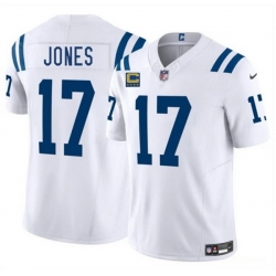 Men Indianapolis Colts 17 Daniel Jones White 2025 F U S E  With 4 Star C Patch Vapor Limited Stitched Football Jersey