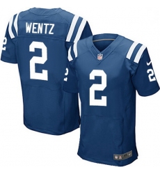 Men Indianapolis Colts 2 Carson Wentz Royal Blue Team Color Men Stitched NFL Vapor Untouchable Elite Jersey