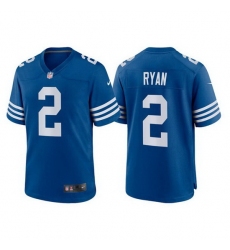 Men Indianapolis Colts 2 Matt Ryan Blue Stitched Football jersey