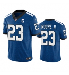 Men Indianapolis Colts 23 Kenny Moore II Royal 2023 F U S E Indiana Nights Limited Stitched Football Jersey