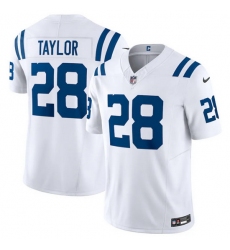 Men Indianapolis Colts 28 Jonathan Taylor White 2023 F U S E Vapor Untouchable Stitched Football Jersey