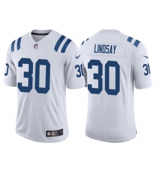 Men Indianapolis Colts 30 Phillip Lindsay White Stitched Football Jersey