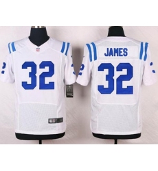 Men Indianapolis Colts #32 Edgerrin James White Retired Player NFL Nike Elite Jersey