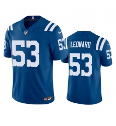 Men Indianapolis Colts 53 Shaquille Leonard Blue 2023 F U S E Vapor Untouchable Stitched Football Jersey