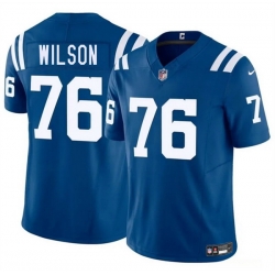 Men Indianapolis Colts 76 Jack Wilson Blue 2025 F U S E  Vapor Limited Stitched Football Jersey