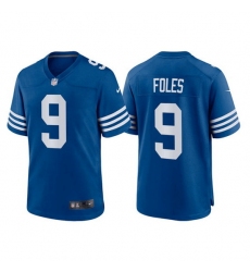 Men Indianapolis Colts 9 Nick Foles Royal Stitched Game Jersey