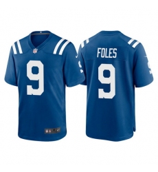 Men Indianapolis Colts 9 Nick Foles Royal Stitched Game Jerseyy
