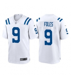 Men Indianapolis Colts 9 Nick Foles White Stitched Game Jersey