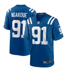 Men Indianapolis Colts 91 Yannick Ngakoue Royal Stitched Game Jersey
