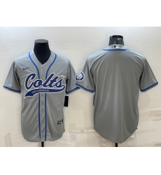 Men Indianapolis Colts Blank Grey Cool Base Stitched Baseball Jersey