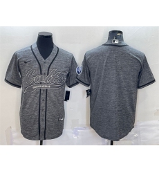 Men Indianapolis Colts Blank Grey With Patch Cool Base Stitched Baseball Jersey