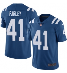 Men Nike Colts #41 Matthias Farley Royal Blue Team Color Stitched NFL Vapor Untouchable Limited Jersey