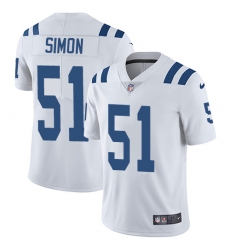 Men Nike Colts #51 John Simon White Stitched NFL Vapor Untouchable Limited Jersey