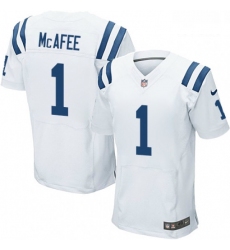 Men Nike Indianapolis Colts 1 Pat McAfee Elite White NFL Jersey
