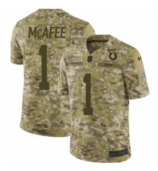 Men Nike Indianapolis Colts 1 Pat McAfee Limited Camo 2018 Salute to Service NFL Jersey