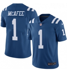 Men Nike Indianapolis Colts 1 Pat McAfee Limited Royal Blue Rush Vapor Untouchable NFL Jersey