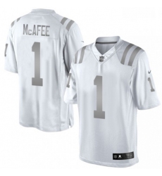 Men Nike Indianapolis Colts 1 Pat McAfee Limited White Platinum NFL Jersey