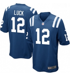 Men Nike Indianapolis Colts 12 Andrew Luck Game Royal Blue Team Color NFL Jersey