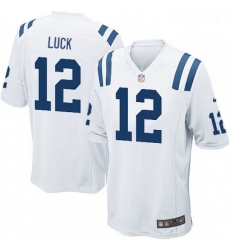 Men Nike Indianapolis Colts 12 Andrew Luck Game White NFL Jersey
