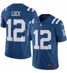 Men Nike Indianapolis Colts 12 Andrew Luck Limited Royal Blue Rush Vapor Untouchable NFL Jersey