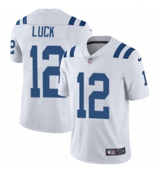 Men Nike Indianapolis Colts 12 Andrew Luck White Vapor Untouchable Limited Player NFL Jersey