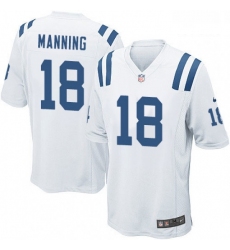 Men Nike Indianapolis Colts 18 Peyton Manning Game White NFL Jersey