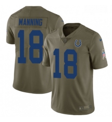 Men Nike Indianapolis Colts 18 Peyton Manning Limited Olive 2017 Salute to Service NFL Jersey