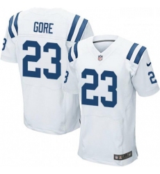 Men Nike Indianapolis Colts 23 Frank Gore Elite White NFL Jersey