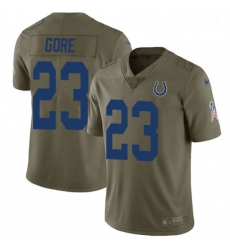 Men Nike Indianapolis Colts 23 Frank Gore Limited Olive 2017 Salute to Service NFL Jersey