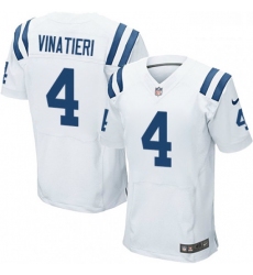 Men Nike Indianapolis Colts 4 Adam Vinatieri Elite White NFL Jersey