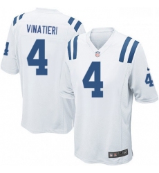 Men Nike Indianapolis Colts 4 Adam Vinatieri Game White NFL Jersey