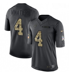 Men Nike Indianapolis Colts 4 Adam Vinatieri Limited Black 2016 Salute to Service NFL Jersey