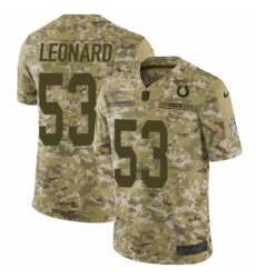 Men Nike Indianapolis Colts 53 Darius Leonard Limited Camo 2018 Salute to Service NFL Jerseyy