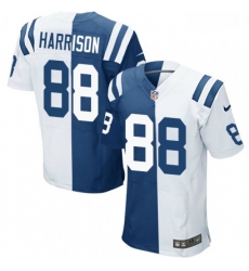 Men Nike Indianapolis Colts 88 Marvin Harrison Elite Royal BlueWhite Split Fashion NFL Jersey