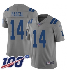 Men Zach Pascal Limited Jersey 14 Football Indianapolis Colts Gray 100th Season