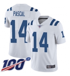 Men Zach Pascal Limited Road Jersey 14 Football Indianapolis Colts White 100th 