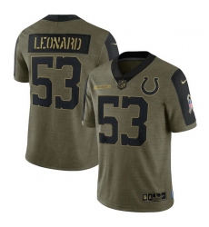 Men's Indianapolis Colts Darius Leonard Nike Olive 2021 Salute To Service Limited Player Jersey