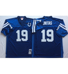 Mitchell And Ness Colts #19 Johnny Unitas blue Throwback Stitched NFL Jerseys