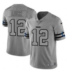 Nike Colts 12 Andrew Luck 2019 Gray Gridiron Gray Vapor Untouchable Limited Jersey
