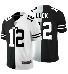 Nike Colts 12 Andrew Luck Black And White Split Vapor Untouchable Limited Jersey
