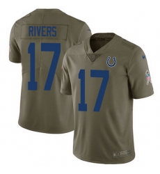 Nike Colts 17 Philip Rivers Olive Men Stitched NFL Limited 2017 Salute To Service Jersey