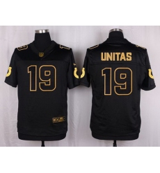 Nike Colts #19 Johnny Unitas Black Mens Stitched NFL Elite Pro Line Gold Collection Jersey