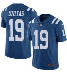 Nike Colts #19 Johnny Unitas Royal Blue Mens Stitched NFL Limited Rush Jersey