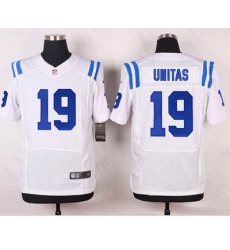 Nike Colts #19 Johnny Unitas White Mens Stitched NFL Elite Jersey