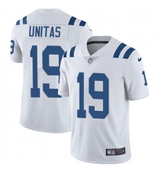 Nike Colts #19 Johnny Unitas White Mens Stitched NFL Vapor Untouchable Limited Jersey