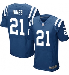 Nike Colts #21 Nyheim Hines Royal Blue Team Color Mens Stitched NFL Elite Jersey
