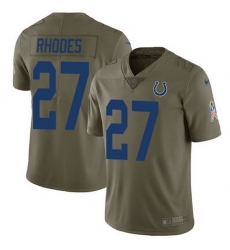 Nike Colts 27 Xavier Rhodes Olive Men Stitched NFL Limited 2017 Salute To Service Jersey